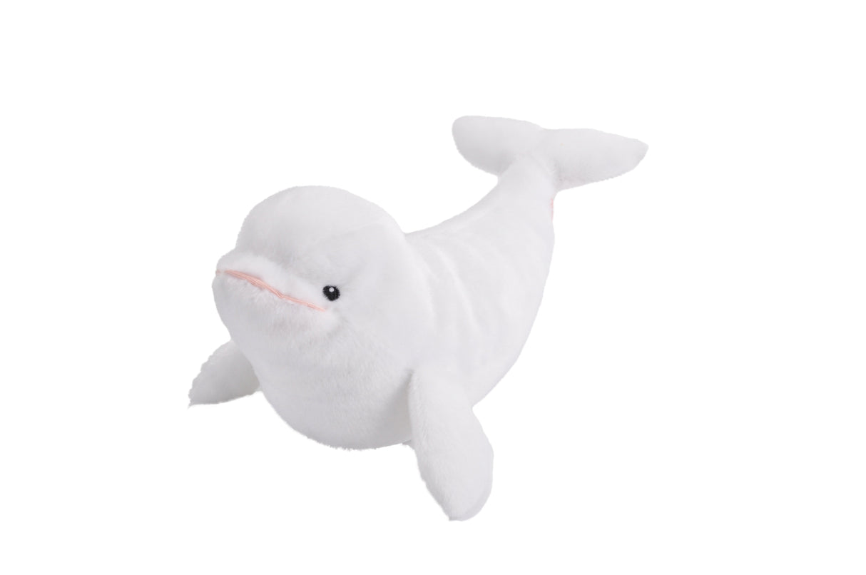 Wild Republic Ecokins Mini, Beluga Whale, Stuffed Animal, 8 inches, Gift for Kids, Plush Toy, Made from Spun Recycled Water Bottles, Eco Friendly, Child’s Room Decor