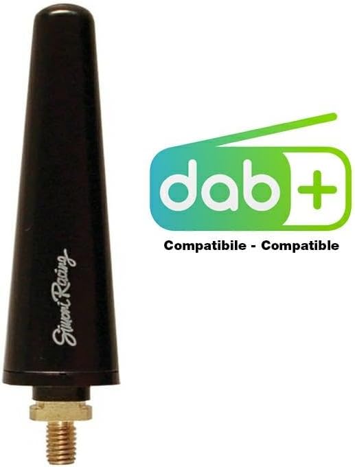 Simoni Racing Aluminium 'Real' Antenne Spezial M6 - Schwarz - Länge 6cm - passend für Alfa/Fiat/Lancia