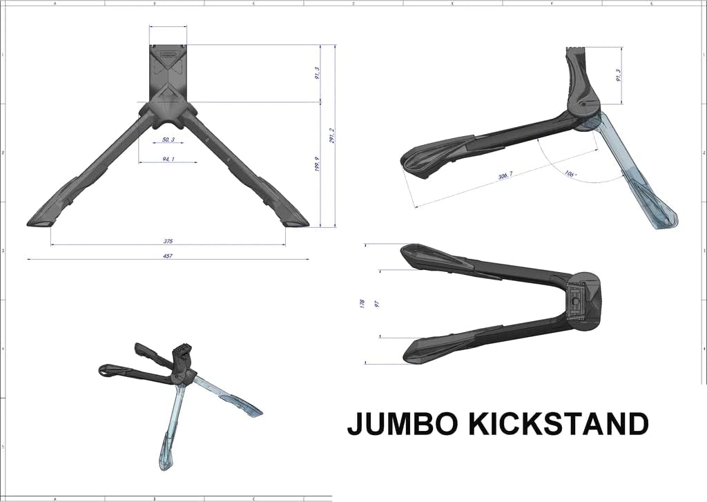 Ursus Jumbo 30 cm Zweibeinständer, Schwarz, Einheitsgröße 28"