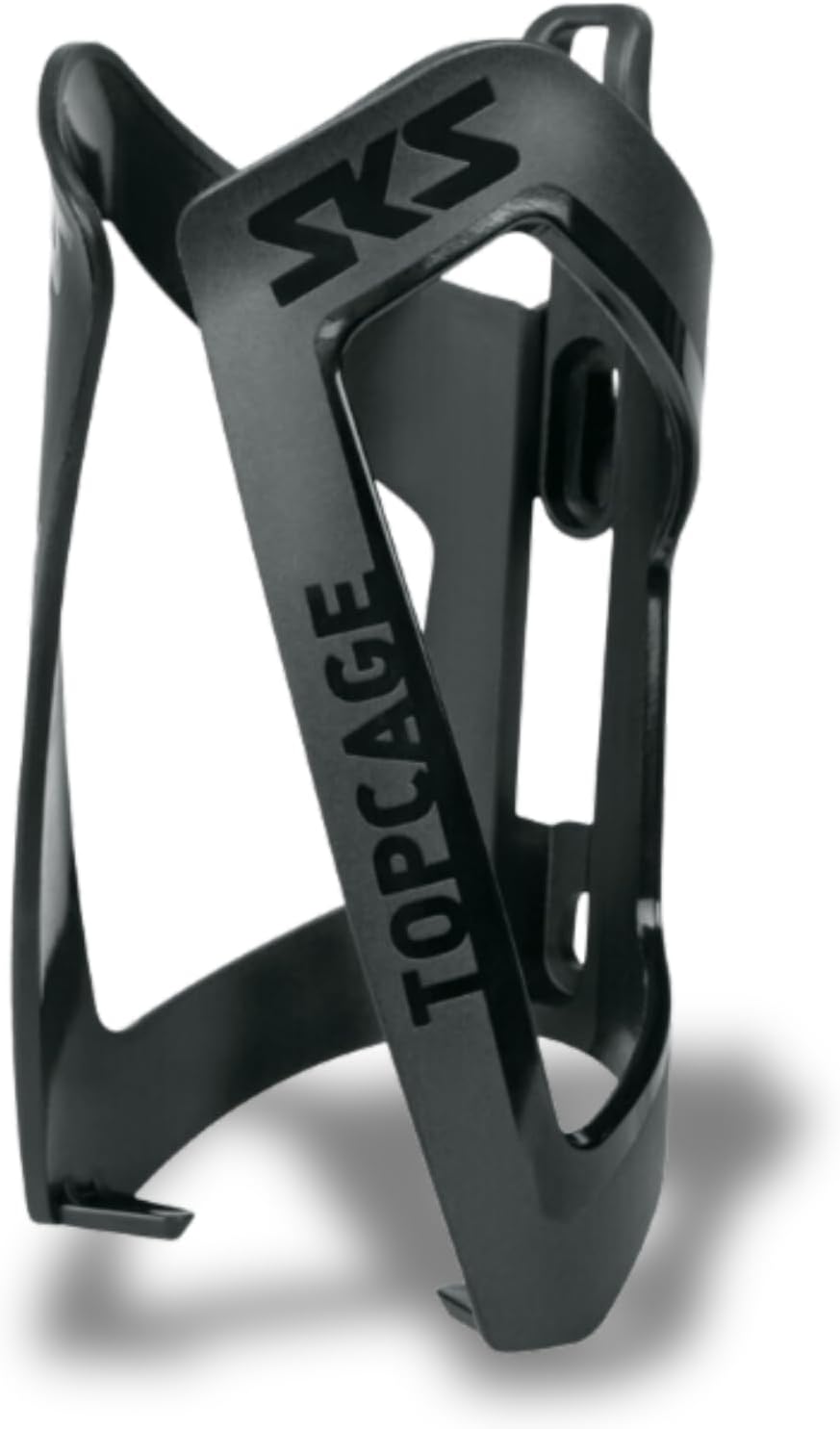 SKS GERMANY TOPCAGE BLACK Flaschenhalter für Fahrräder (Fahrrad-Flaschenhalter aus hochfestem, leichtem Kunststoff, verstellbarer Anschlag, variable Fanghaken für sichere Arretierung, ohne Schrauben)