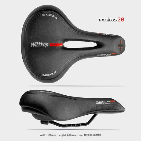 Bicycle saddle Wittkop Twin Medicus 2.0 Trekking for women - black