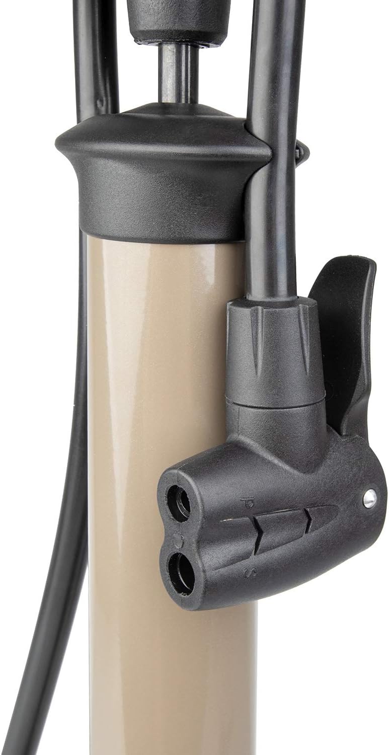 Hochdruck-Standpumpe mit Manometer Beto Dualhead - Stahl - Titan/Grau