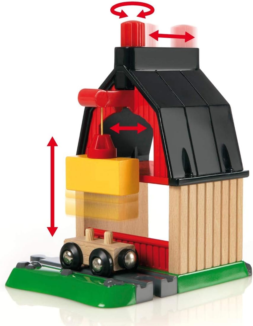BRIO World Farm Railway Set - 20-Piece FSC-Certified Wood Train Set & Accessories - Works with All BRIO Wooden Railway Sets - Includes Barn, Tractor, Hay Crane, Tracks & More - Fun for Kids Ages 3+