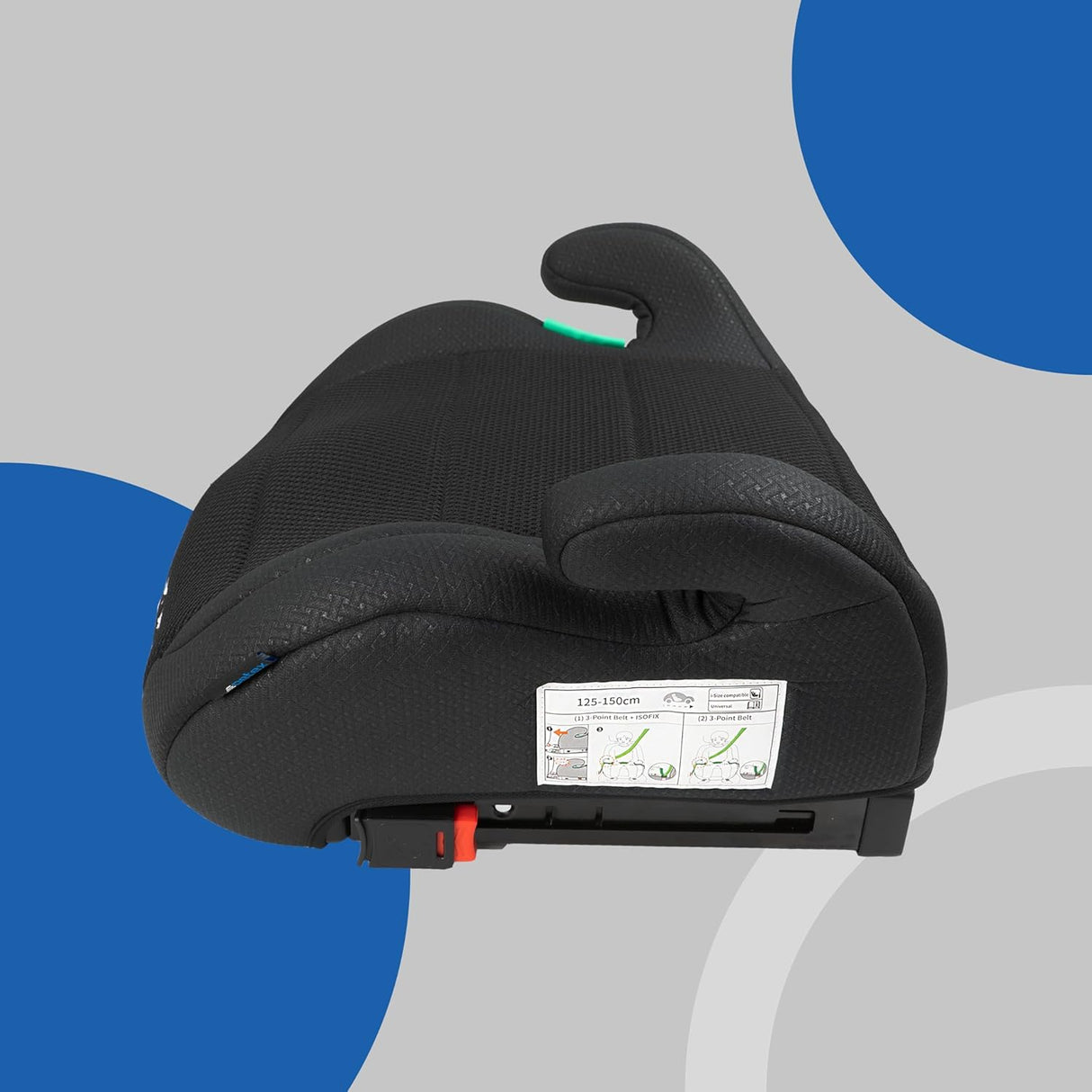 PETEX Max Plus i-Size ECE R129 Auto-Kindersitz mit Isofix ca. 7 bis 12 Jahre für Körpergröße von 125 bis 150 cm Schwarz