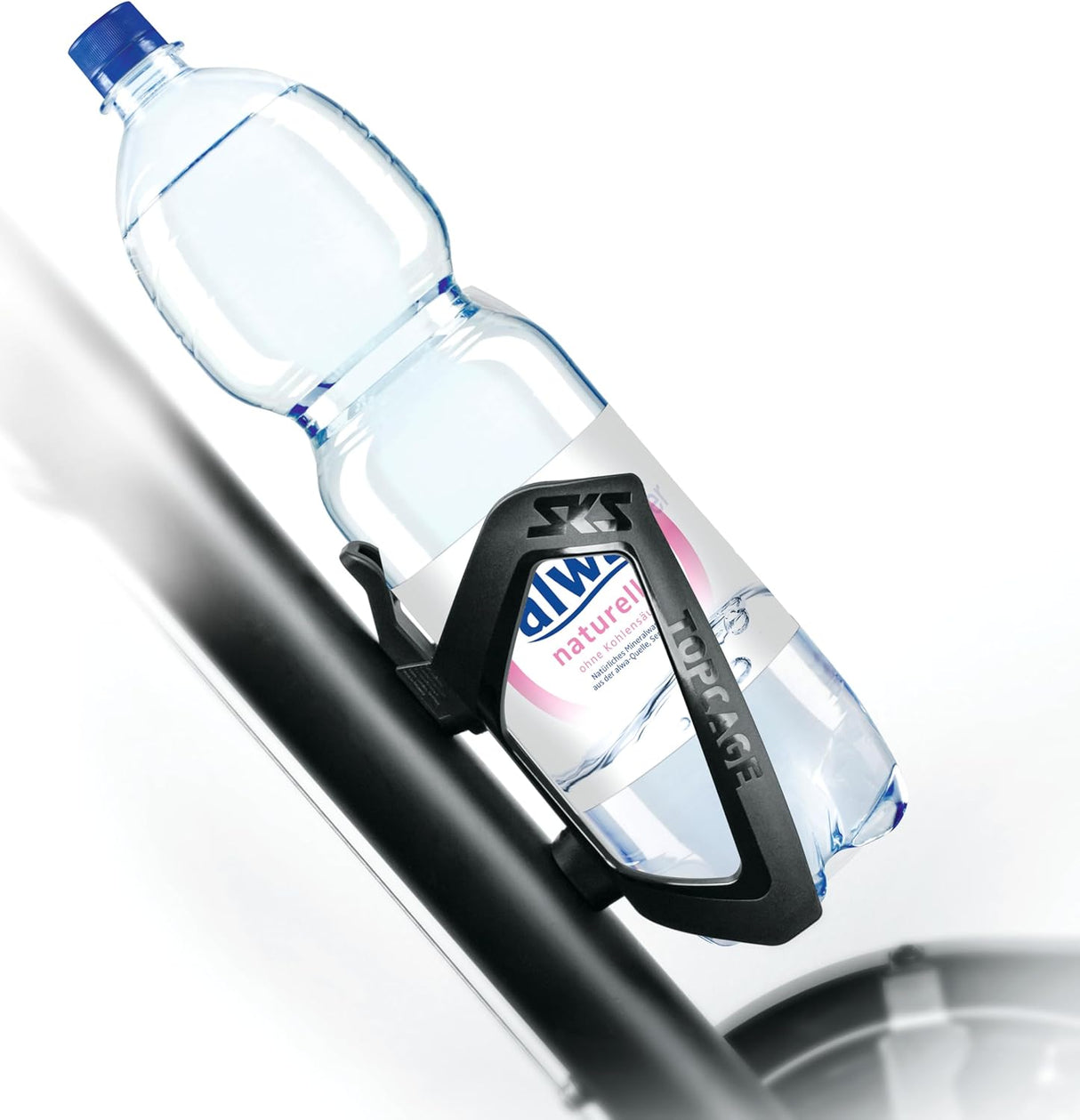 SKS GERMANY TOPCAGE BLACK Flaschenhalter für Fahrräder (Fahrrad-Flaschenhalter aus hochfestem, leichtem Kunststoff, verstellbarer Anschlag, variable Fanghaken für sichere Arretierung, ohne Schrauben)