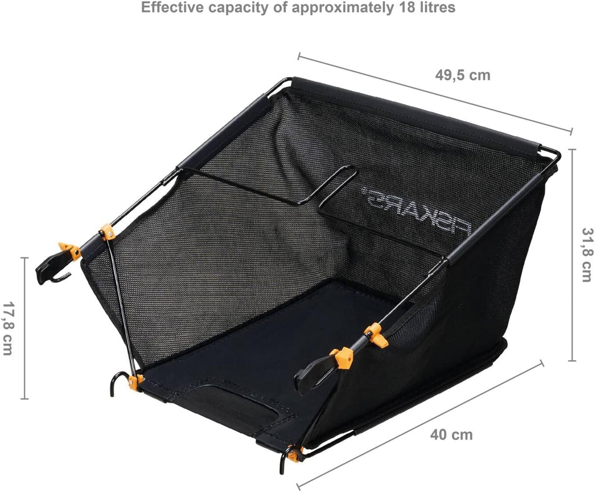 Fiskars StaySharp Grass Catcher, Capacity: 18 litres, Black/Orange, 1000592