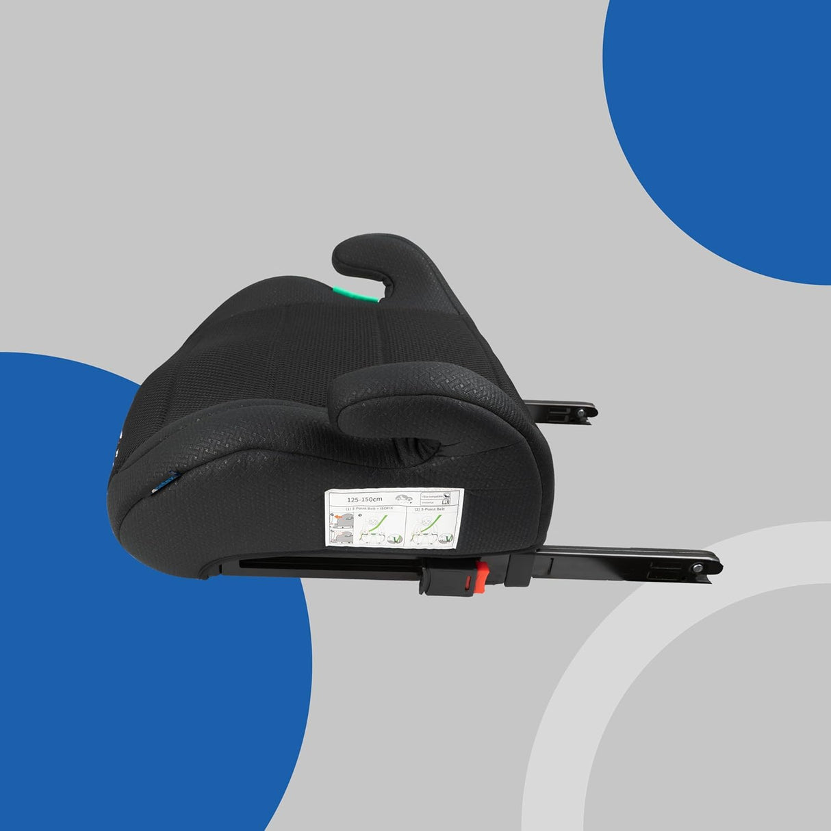 PETEX Max Plus i-Size ECE R129 Auto-Kindersitz mit Isofix ca. 7 bis 12 Jahre für Körpergröße von 125 bis 150 cm Schwarz