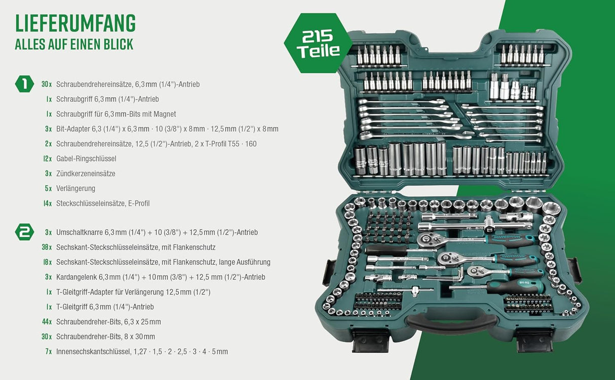 Brüder Mannesmann Socket Set (215 Pieces)
