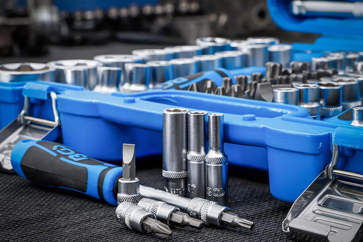 BGS Technic 2292 | Steckschlüssel-Satz Wellenprofil | 192-tlg. | Antrieb 6,3 mm (1/4") / 10 mm (3/8") / 12,5 mm (1/2") | inkl. Koffer