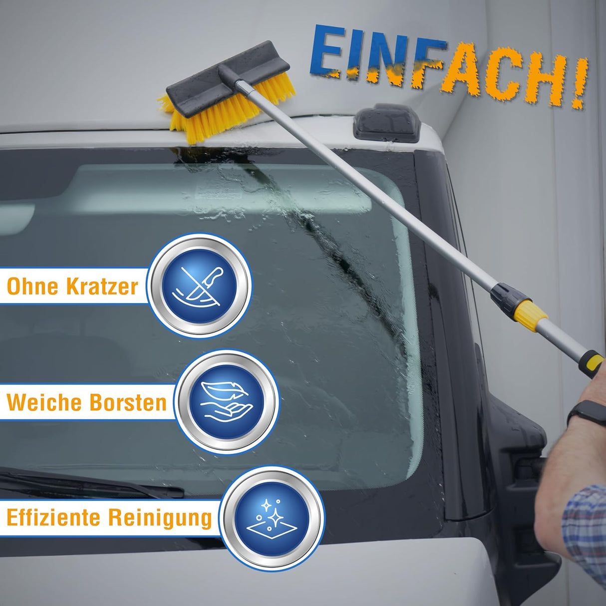 Petex Teleskop-Waschbürste Gelb 109 - 165 cm