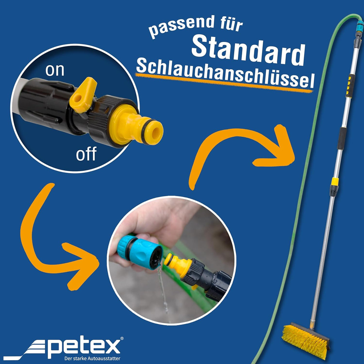 Petex Teleskop-Waschbürste Gelb 109 - 165 cm
