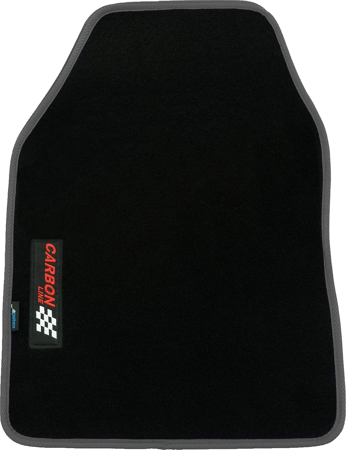 PETEX Carbon Universal-Autofußmatten, 4-teiliges Set, grau - Rutschfest, langlebig, passgenau für Autos, Vans