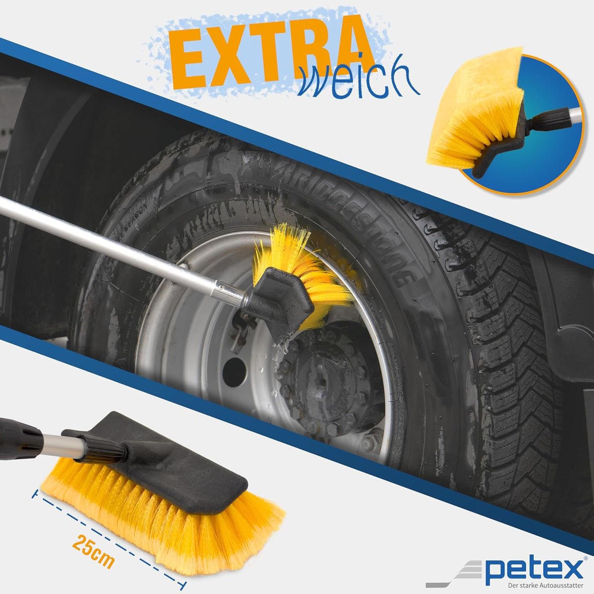 Petex Teleskop-Waschbürste Gelb 109 - 165 cm