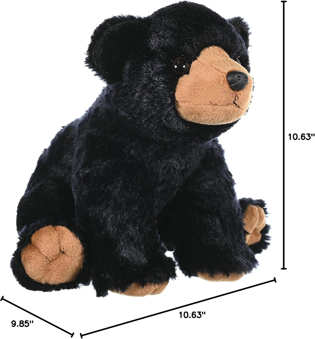 Wild Republic Black Bear Plush, Stuffed Animal, Plush Toy, Gifts for Kids, Cuddlekins 12 Inches