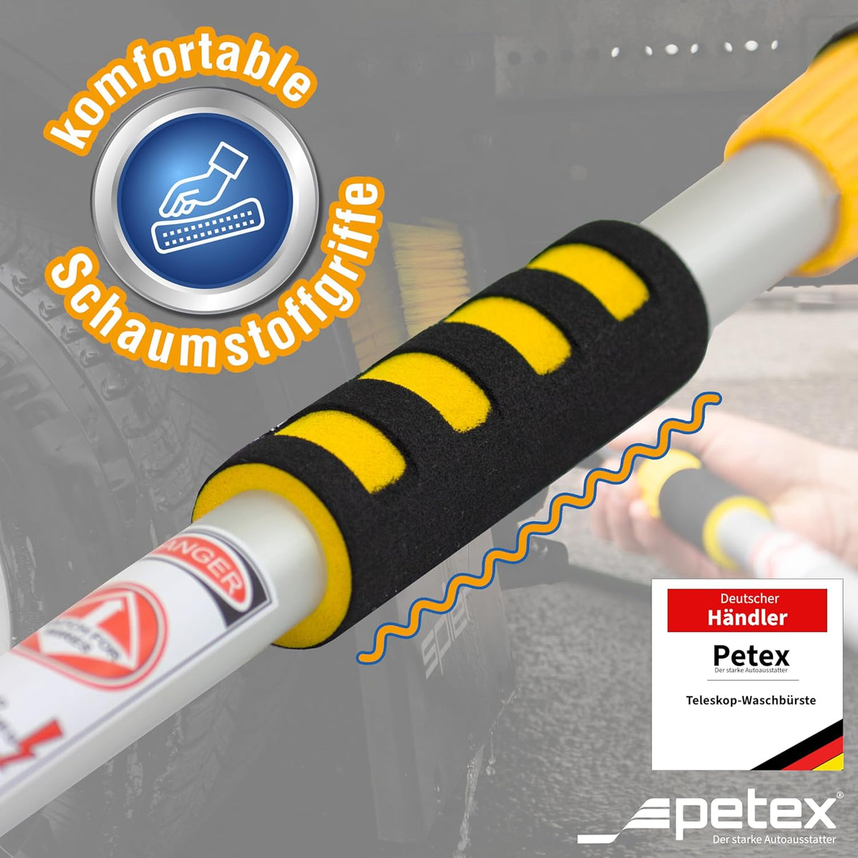Petex Teleskop-Waschbürste Gelb 109 - 165 cm