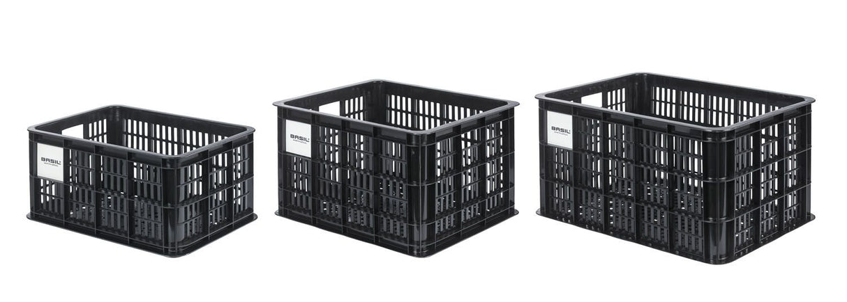 Recycelte Fahrradkiste Basil Crate MIK S 17,5 Liter 29 x 39 x 20 cm - schwarz