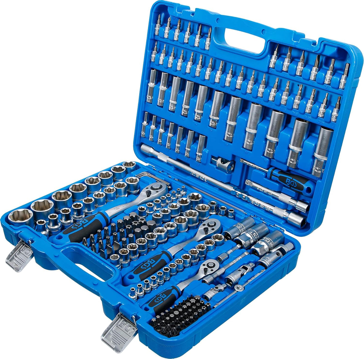 BGS Technic 2292 | Steckschlüssel-Satz Wellenprofil | 192-tlg. | Antrieb 6,3 mm (1/4") / 10 mm (3/8") / 12,5 mm (1/2") | inkl. Koffer