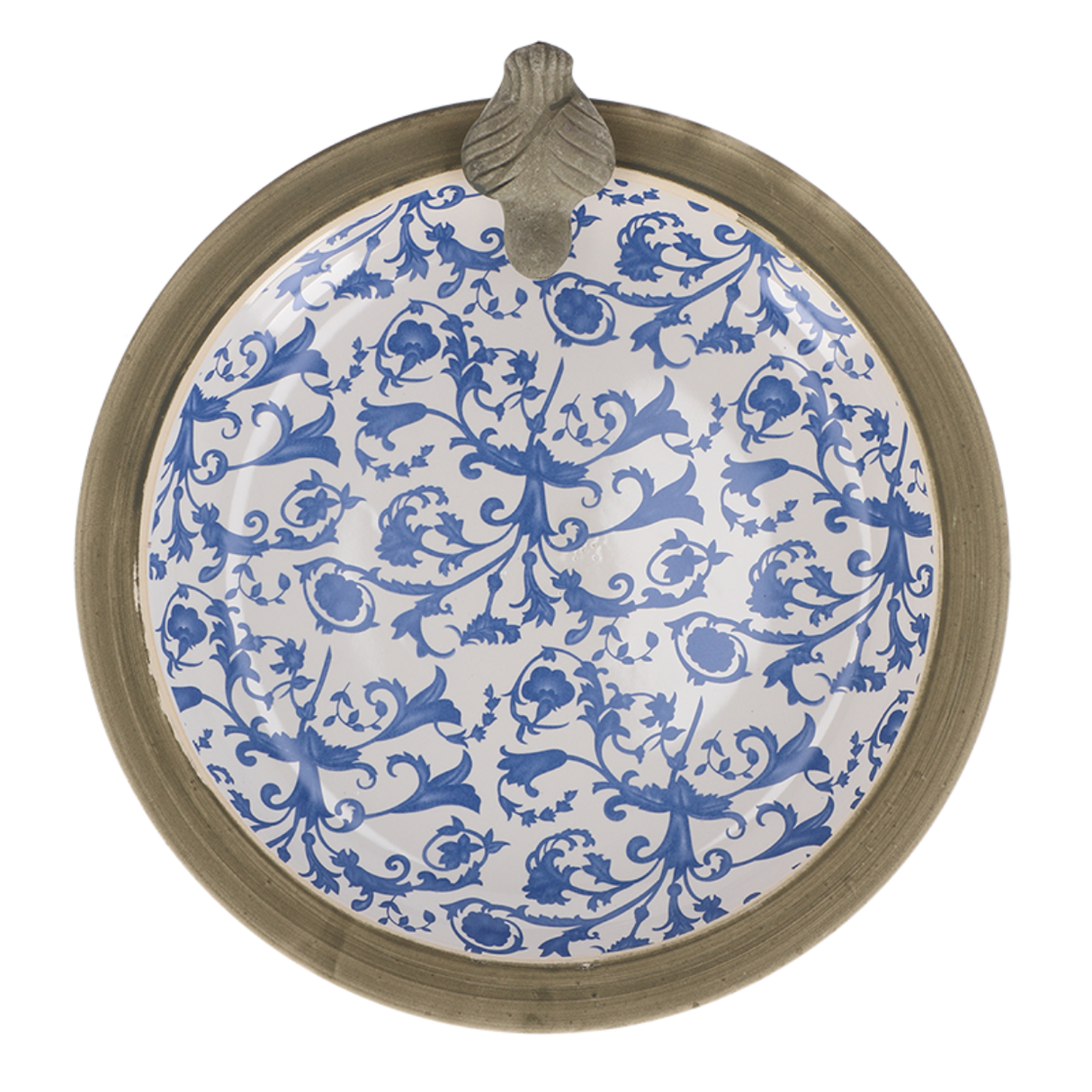 Esschert Design Aged ceramic bird bath Blue/White