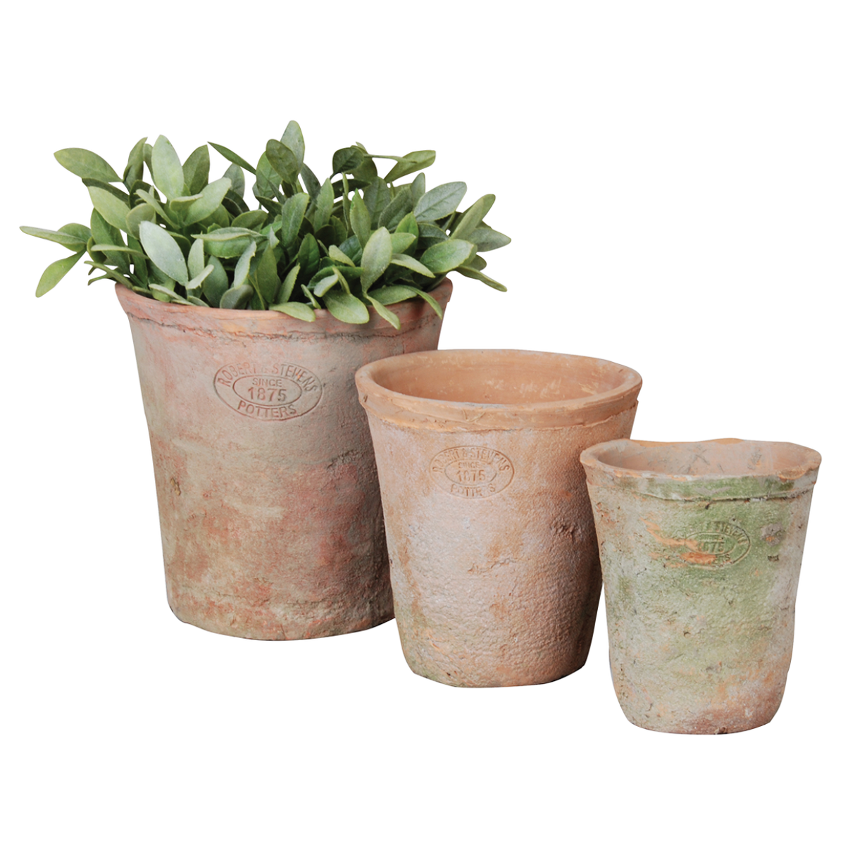 Esschert Design AT01 Aged Terracotta Round Pots (Set of 3)