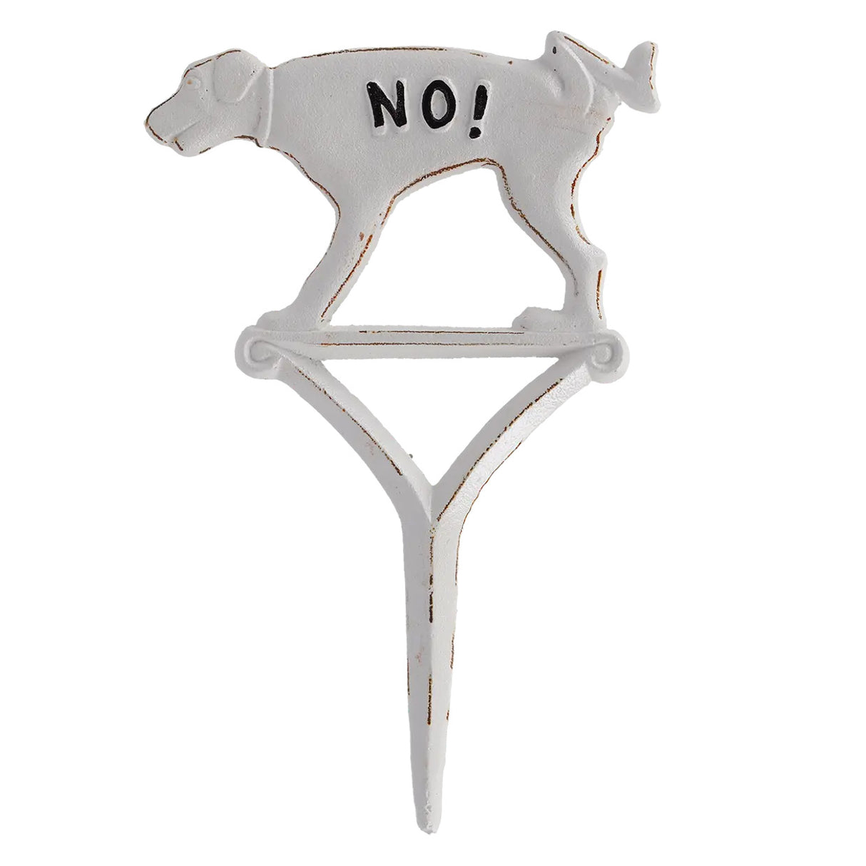Esschert Design Dog sign peeing "No!" white
