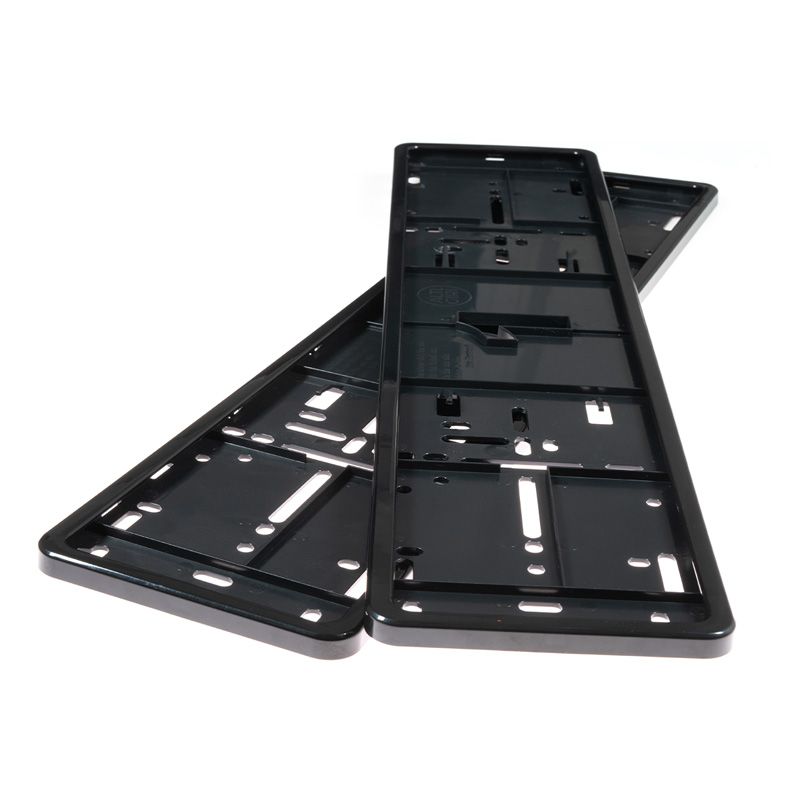 Set Premium Kunststoff Kennzeichenhalter 52,7x12,3cm - Typ Mono - Schwarz - 2 Stück