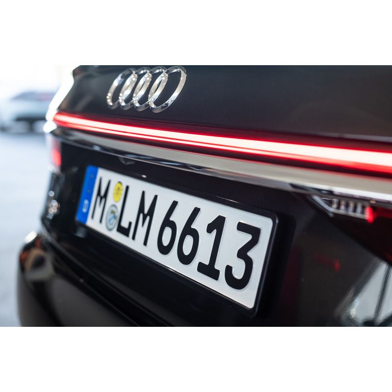 Set Premium Kunststoff Kennzeichenhalter 52,7x12,3cm - Typ Mono - Schwarz - 2 Stück