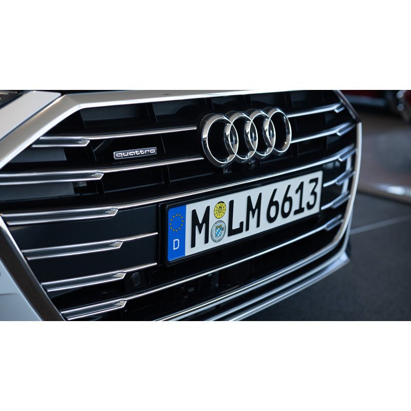 Set Premium Kunststoff Kennzeichenhalter 52,7x12,3cm - Typ Mono - Schwarz - 2 Stück