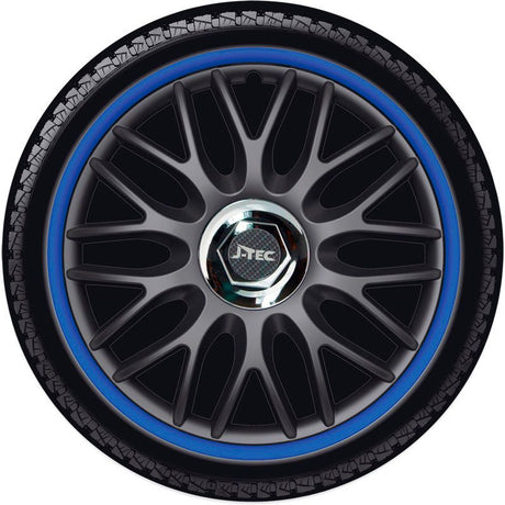 Set J-Tec wheel covers Orden R 16-inch black/blue + chrome ring
