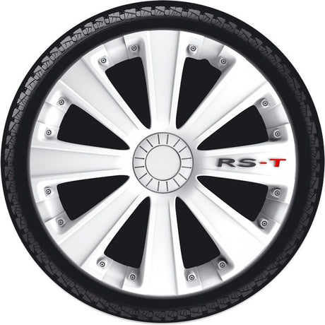 Auto-Style Wheel Covers RS-T 14 Inch White - Set of 4 Pieces