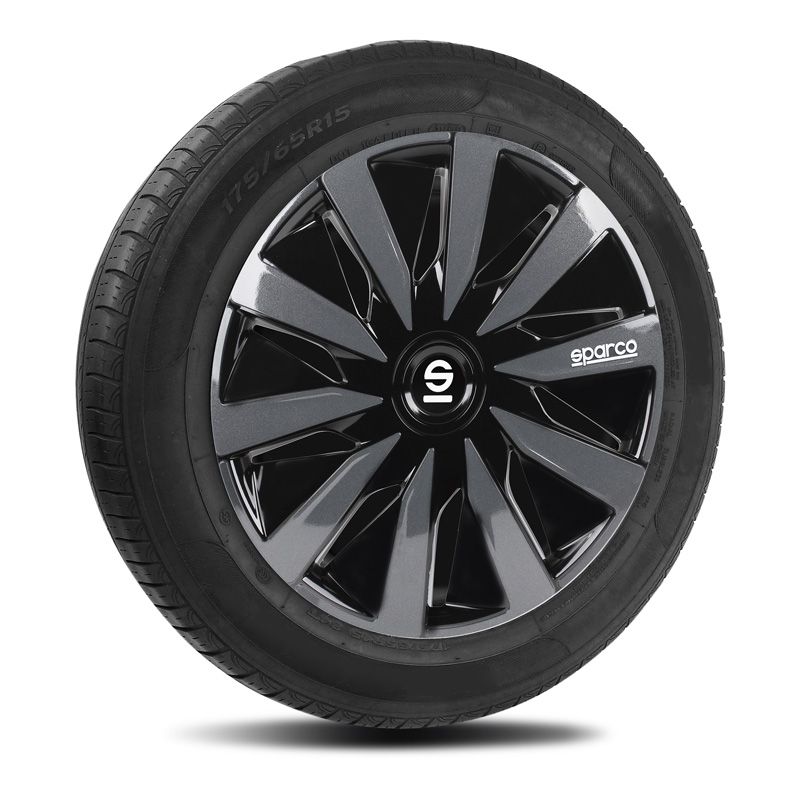 Sparco Wheel Covers Lazio 13 Inch Black/Grey - Set of 4 Pieces