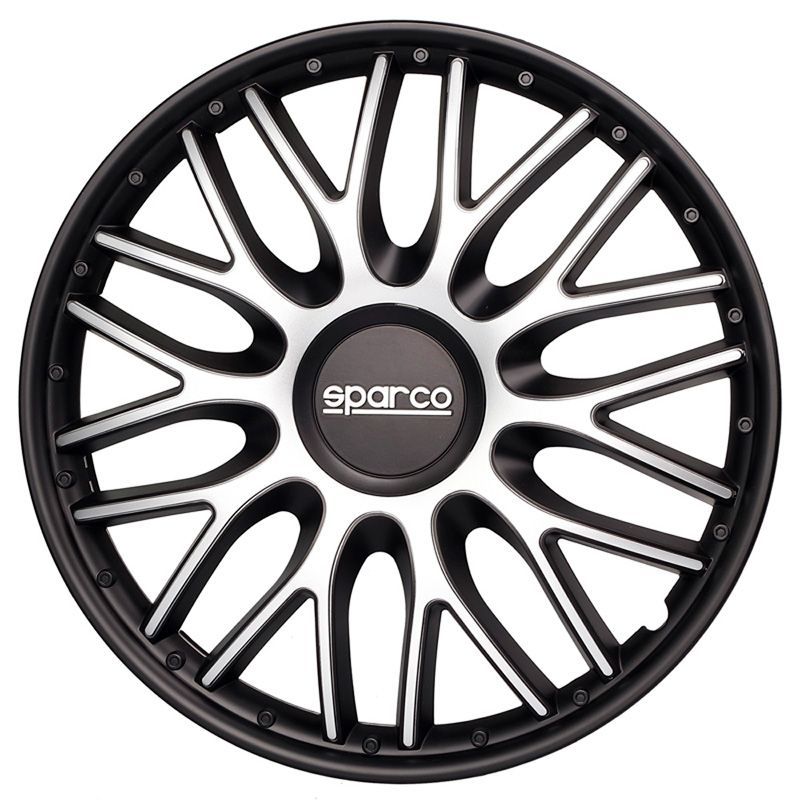 Sparco Radzierblenden Roma 16 Zoll Silber/Schwarz - Satz mit 4 Stück