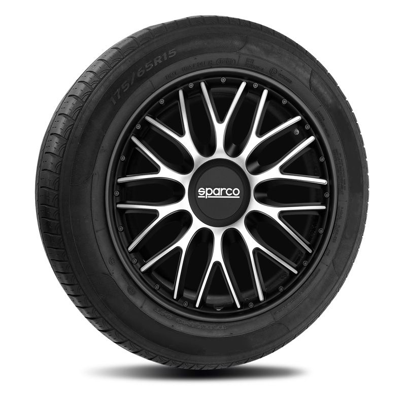 Sparco Radzierblenden Roma 16 Zoll Silber/Schwarz - Satz mit 4 Stück