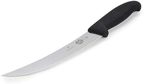 Victorinox Fibrox 8-Inch Curved Breaking Knife, Black - Swiss Made Butcher Knife, High Carbon Stainless Steel, Non-Slip Fibrox Pro Handle