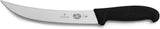 Victorinox Fibrox 8-Inch Curved Breaking Knife, Black - Swiss Made Butcher Knife, High Carbon Stainless Steel, Non-Slip Fibrox Pro Handle