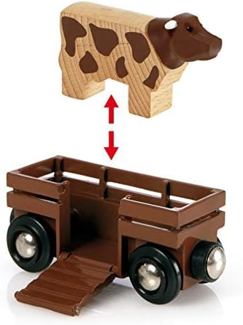 BRIO World Farm Railway Set - 20-Piece FSC-Certified Wood Train Set & Accessories - Works with All BRIO Wooden Railway Sets - Includes Barn, Tractor, Hay Crane, Tracks & More - Fun for Kids Ages 3+