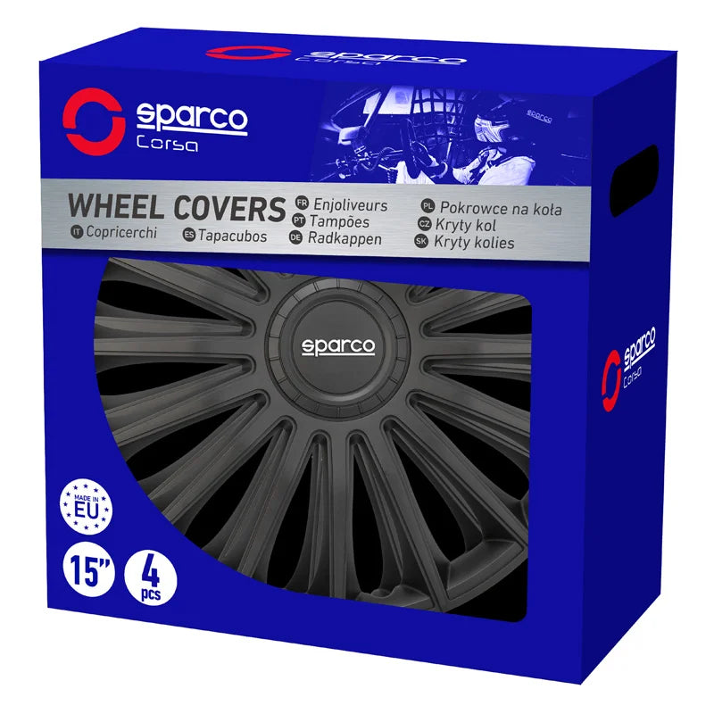Enjoliveurs Sparco Treviso 15 Pouces Argent - Set De 4, Pour Embellir Vos Jantes Facilement