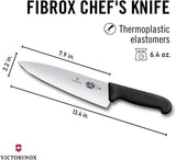 Victorinox Fibrox Pro Chef’s Knife, 8 Inch - Swiss Army Kitchen Knife, High Carbon Stainless Steel Blade, Non-Slip Fibrox Handle, Dishwasher Safe, Black