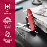 Victorinox Compact Swiss Army Knife, 15 Functions, Swiss Made Pocket Knife with Large Blade, Screwdriver, Corkscrew and Multipurpose Hook - Red