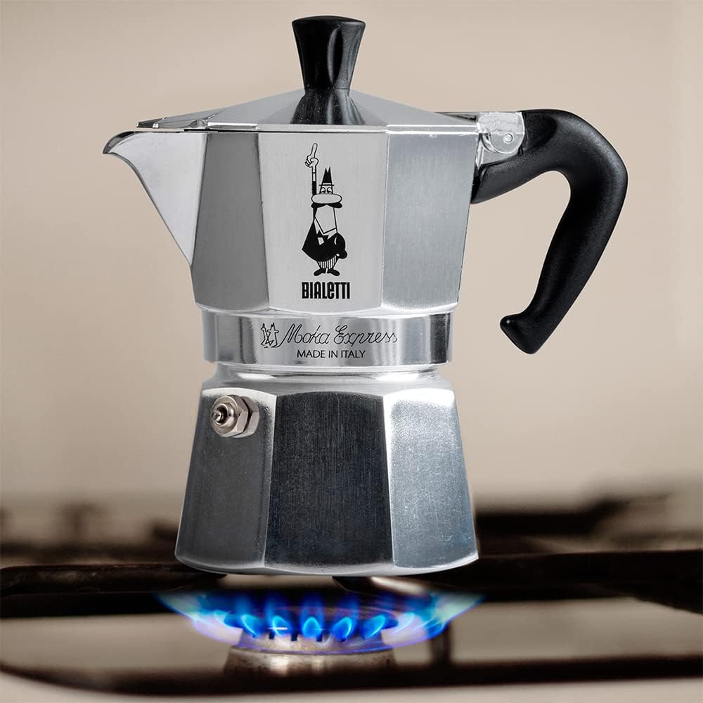 Bialetti - Moka Express: Iconic Stovetop Espresso Maker, Makes Real Italian Coffee, Moka Pot 12 Cups (22.6 Oz - 670 Ml), Aluminum, Silver