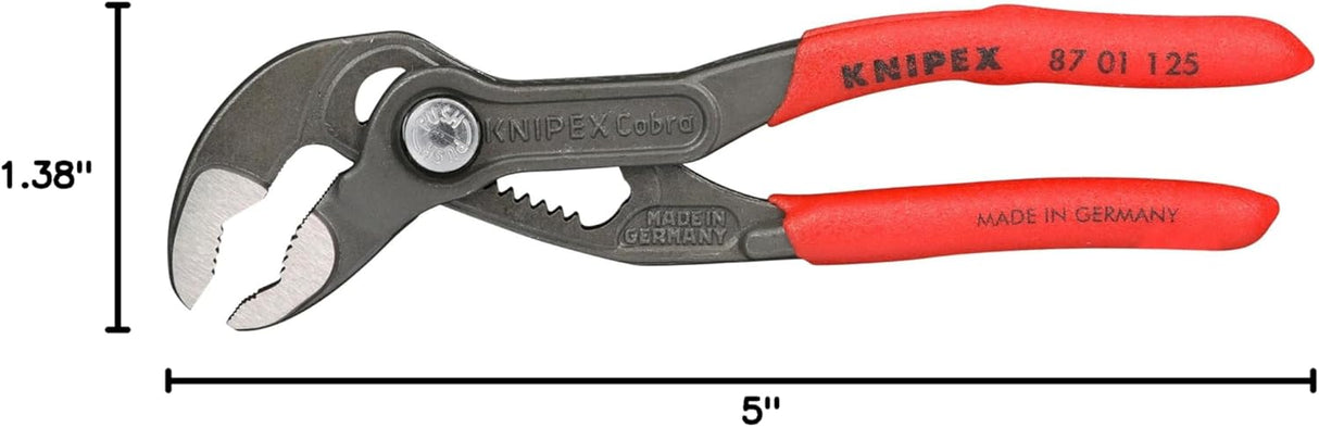 KNIPEX Tools Cobra Water Pump Pliers, 5 inch, red