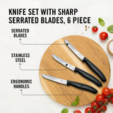 Victorinox Swiss Classic Tomato and Table Knife Set for Everyday Family Dining Serrated Blade in Black, Set of 6 GRAB LIST OF AMAZON SELLERS asinzen