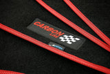 PETEX Carbon Universal Car Floor Mats, 4-Piece Set, Red – Non-Slip, Durable, Easy Fit for Cars, Vans