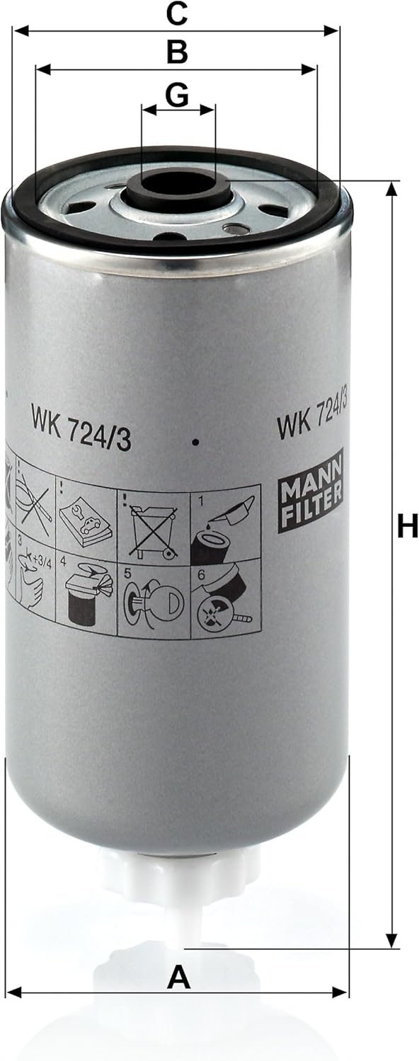 Mann Filter WK724/3 Kraftstofffilter zum Einschrauben