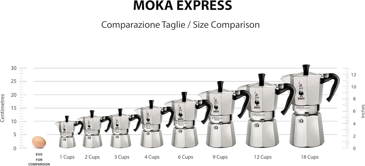 Bialetti Moka Express 18 cups: Iconic Stovetop Espresso Maker, Makes Real Italian Coffee, Moka Pot 18 Cups (27 Oz - 810 Ml), Aluminium, Silver