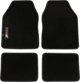 PETEX Carbon Universal Car Floor Mats, 4-Piece Set, Black – Non-Slip, Durable, Easy Fit for Cars, Vans