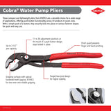 KNIPEX Tools Cobra Water Pump Pliers, 5 inch, red
