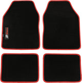 PETEX Carbon Universal Car Floor Mats, 4-Piece Set, Red – Non-Slip, Durable, Easy Fit for Cars, Vans