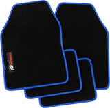 PETEX Carbon Universal Car Floor Mats, 4-Piece Set, Blue – Non-Slip, Durable, Easy Fit for Cars, Vans