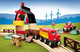 BRIO World Farm Railway Set - 20-Piece FSC-Certified Wood Train Set & Accessories - Works with All BRIO Wooden Railway Sets - Includes Barn, Tractor, Hay Crane, Tracks & More - Fun for Kids Ages 3+