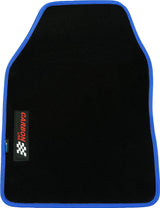 PETEX Carbon Universal Car Floor Mats, 4-Piece Set, Blue – Non-Slip, Durable, Easy Fit for Cars, Vans
